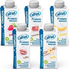 allin 5er MIX COMPLETE Prot. Mahlzeit Milch-Basis 200 ml