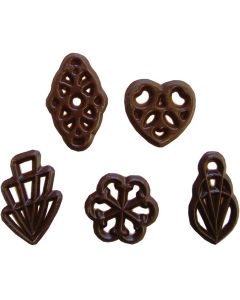 Schokoladen-Ornamente, zartbitter 5-fach sortiert ca. 1.100 Stück, okZ, -A