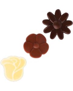 Schokoladenaufleger "Blüten" 3-fach sortiert, okZ